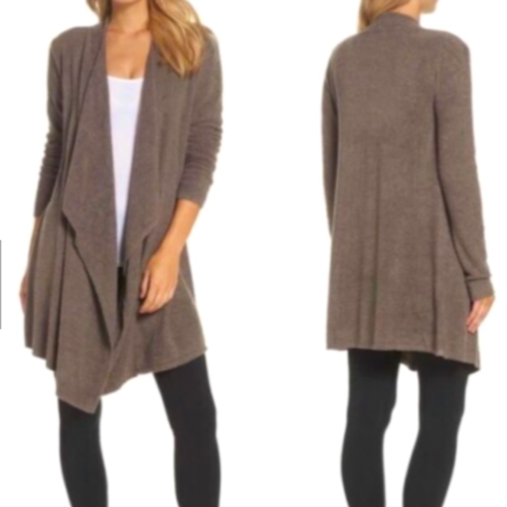 Barefoot Dreams Bamboo Chic Lite wrap Cardigan brown small